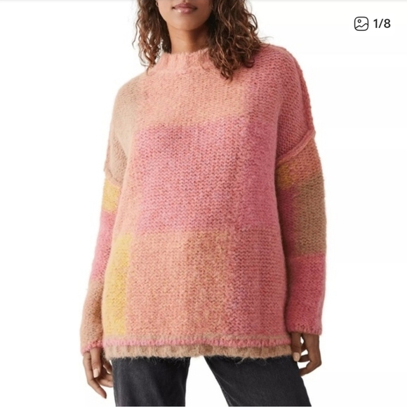 Free People Sweaters - NWOT Free People Domino Prairie Sunset Alpaca Wool Blend Sweater